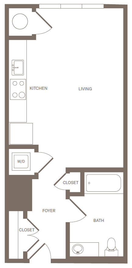 Floorplan for Apartment #1306, 0 bedroom unit at Halstead Parsippany